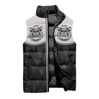 Cowdog Sleeveless Puffer Jacket Cowboy Bulldog Retro Western Yoke - Wonder Print Shop