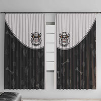 Cowdog Window Curtain Cowboy Bulldog Retro Western Yoke - Wonder Print Shop