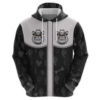 Cowdog Zip Hoodie Cowboy Bulldog Retro Western Yoke - Wonder Print Shop