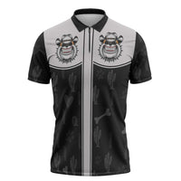 Cowdog Zipper Polo Shirt Cowboy Bulldog Retro Western Yoke - Wonder Print Shop