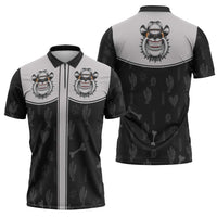 Cowdog Zipper Polo Shirt Cowboy Bulldog Retro Western Yoke - Wonder Print Shop