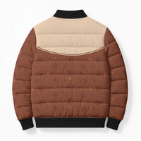 Cowdog Bomber Puffer Jacket Cowboy Patriotic Labrador Western Yoke - Wonder Print Shop