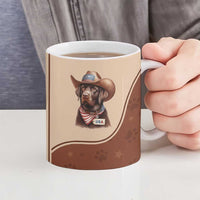 Cowdog Ceramic Mug Cowboy Patriotic Labrador Western Yoke - Wonder Print Shop