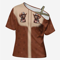 Cowdog Cross Shoulder Shirt Cowboy Patriotic Labrador Western Yoke - Wonder Print Shop