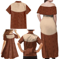 Cowdog Family Matching Off Shoulder Maxi Dress and Hawaiian Shirt Cowboy Patriotic Labrador Western Yoke - Wonder Print Shop