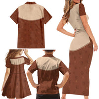 Cowdog Family Matching Short Sleeve Bodycon Dress and Hawaiian Shirt Cowboy Patriotic Labrador Western Yoke - Wonder Print Shop