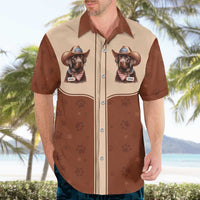 Cowdog Hawaiian Shirt Cowboy Patriotic Labrador Western Yoke - Wonder Print Shop