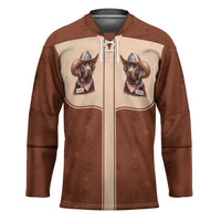 Cowdog Hockey Jersey Cowboy Patriotic Labrador Western Yoke - Wonder Print Shop
