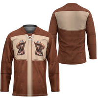 Cowdog Hockey Jersey Cowboy Patriotic Labrador Western Yoke - Wonder Print Shop