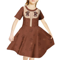 Cowdog Kid Short Sleeve Dress Cowboy Patriotic Labrador Western Yoke - Wonder Print Shop