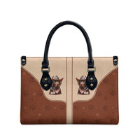 Cowdog Leather Bag Cowboy Patriotic Labrador Western Yoke - Wonder Print Shop