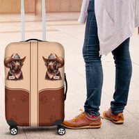 Cowdog Luggage Cover Cowboy Patriotic Labrador Western Yoke - Wonder Print Shop