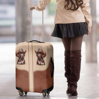 Cowdog Luggage Cover Cowboy Patriotic Labrador Western Yoke - Wonder Print Shop