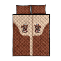 Cowdog Quilt Bed Set Cowboy Patriotic Labrador Western Yoke - Wonder Print Shop