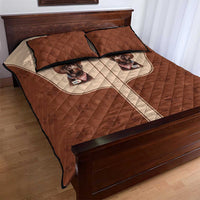 Cowdog Quilt Bed Set Cowboy Patriotic Labrador Western Yoke - Wonder Print Shop