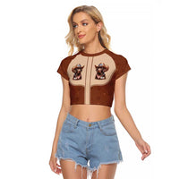 Cowdog Raglan Cropped T Shirt Cowboy Patriotic Labrador Western Yoke - Wonder Print Shop