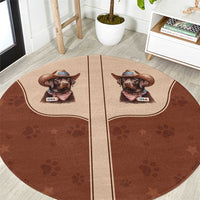 Cowdog Round Carpet Cowboy Patriotic Labrador Western Yoke - Wonder Print Shop