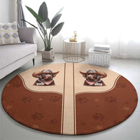 Cowdog Round Carpet Cowboy Patriotic Labrador Western Yoke - Wonder Print Shop