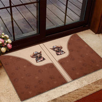 Cowdog Rubber Doormat Cowboy Patriotic Labrador Western Yoke - Wonder Print Shop
