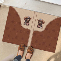 Cowdog Rubber Doormat Cowboy Patriotic Labrador Western Yoke - Wonder Print Shop