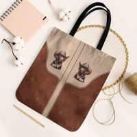Cowdog Tote Bag Cowboy Patriotic Labrador Western Yoke - Wonder Print Shop