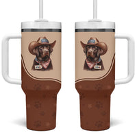 Cowdog Tumbler With Handle Cowboy Patriotic Labrador Western Yoke - Wonder Print Shop
