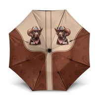 Cowdog Umbrella Cowboy Patriotic Labrador Western Yoke - Wonder Print Shop