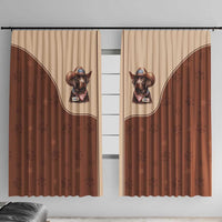 Cowdog Window Curtain Cowboy Patriotic Labrador Western Yoke - Wonder Print Shop