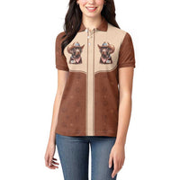 Cowdog Women Polo Shirt Cowboy Patriotic Labrador Western Yoke - Wonder Print Shop
