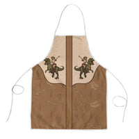 Cowgirl Dinosaur Apron Retro Western Yoke - Wonder Print Shop