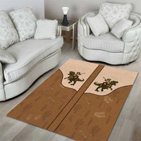 Cowgirl Dinosaur Area Rug Retro Western Yoke - Wonder Print Shop