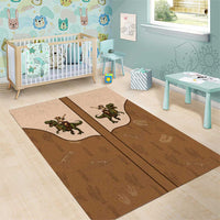 Cowgirl Dinosaur Area Rug Retro Western Yoke - Wonder Print Shop