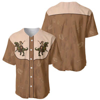 Cowgirl Dinosaur Baseball Jersey Retro Western Yoke - Wonder Print Shop