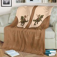 Cowgirl Dinosaur Blanket Retro Western Yoke - Wonder Print Shop