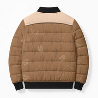 Cowgirl Dinosaur Bomber Puffer Jacket Retro Western Yoke - Wonder Print Shop