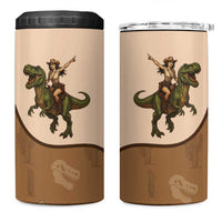 Cowgirl Dinosaur 4 in 1 Can Cooler Tumbler Retro Western Yoke - Wonder Print Shop