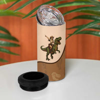 Cowgirl Dinosaur 4 in 1 Can Cooler Tumbler Retro Western Yoke - Wonder Print Shop