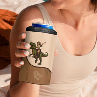 Cowgirl Dinosaur 4 in 1 Can Cooler Tumbler Retro Western Yoke - Wonder Print Shop