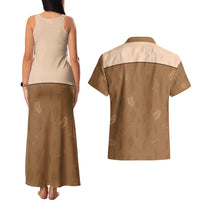 Cowgirl Dinosaur Couples Matching Tank Maxi Dress and Hawaiian Shirt Retro Western Yoke - Wonder Print Shop