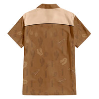 Cowgirl Dinosaur Family Matching Short Sleeve Bodycon Dress and Hawaiian Shirt Retro Western Yoke - Wonder Print Shop