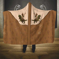 Cowgirl Dinosaur Hooded Blanket Retro Western Yoke - Wonder Print Shop