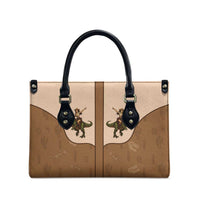 Cowgirl Dinosaur Leather Bag Retro Western Yoke - Wonder Print Shop