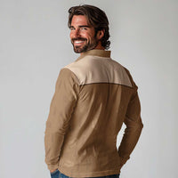 Cowgirl Dinosaur Long Sleeve Polo Shirt Retro Western Yoke - Wonder Print Shop