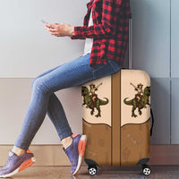 Cowgirl Dinosaur Luggage Cover Retro Western Yoke - Wonder Print Shop
