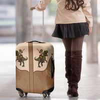 Cowgirl Dinosaur Luggage Cover Retro Western Yoke - Wonder Print Shop