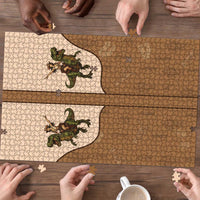 Cowgirl Dinosaur Puzzle Retro Western Yoke - Wonder Print Shop