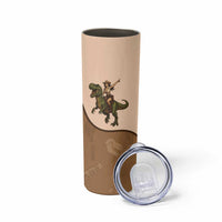 Cowgirl Dinosaur Skinny Tumbler Retro Western Yoke - Wonder Print Shop