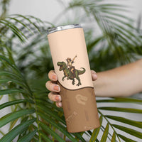 Cowgirl Dinosaur Skinny Tumbler Retro Western Yoke - Wonder Print Shop