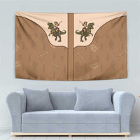 Cowgirl Dinosaur Tapestry Retro Western Yoke - Wonder Print Shop