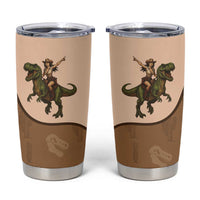 Cowgirl Dinosaur Tumbler Cup Retro Western Yoke - Wonder Print Shop
